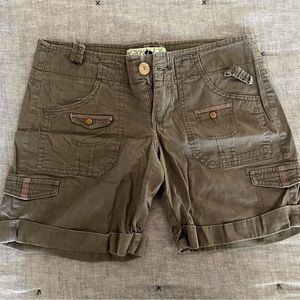 Gray cargo-type shorts